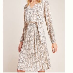 Current Air by Anthropologie Olivia Midi Dress Snake Skin Print Dress Small